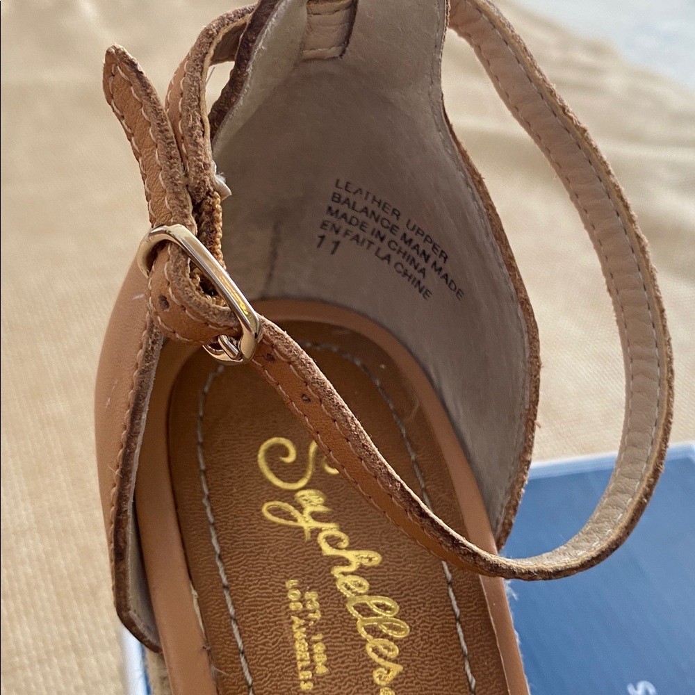 Seychelles Thyme Tan Espadrille 3.5” Wedge Sandals with Ankle Strap size 11 - Picture 3 of 7